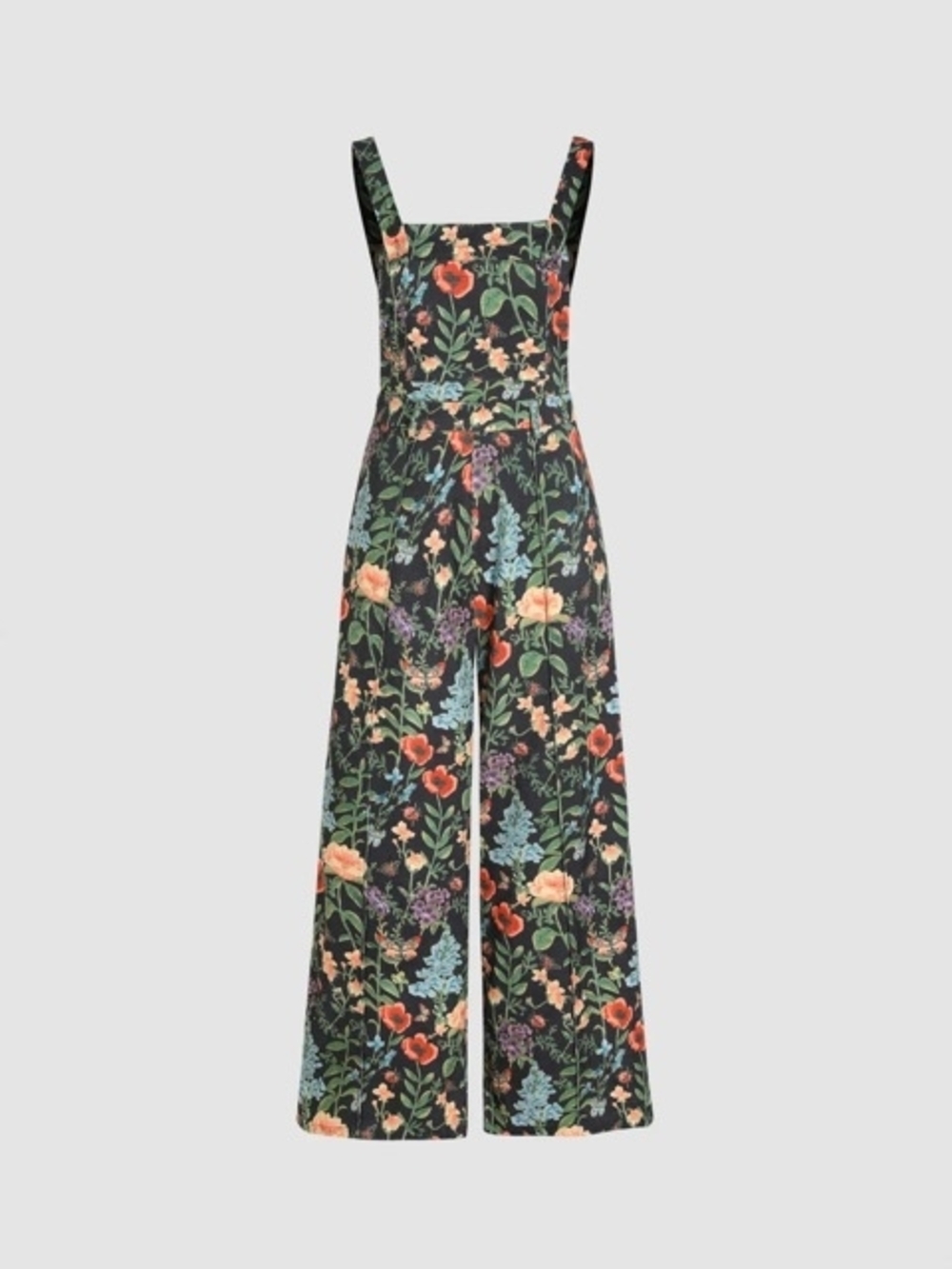 Cider Black Floral Wide-Leg Jumpsuit Size S